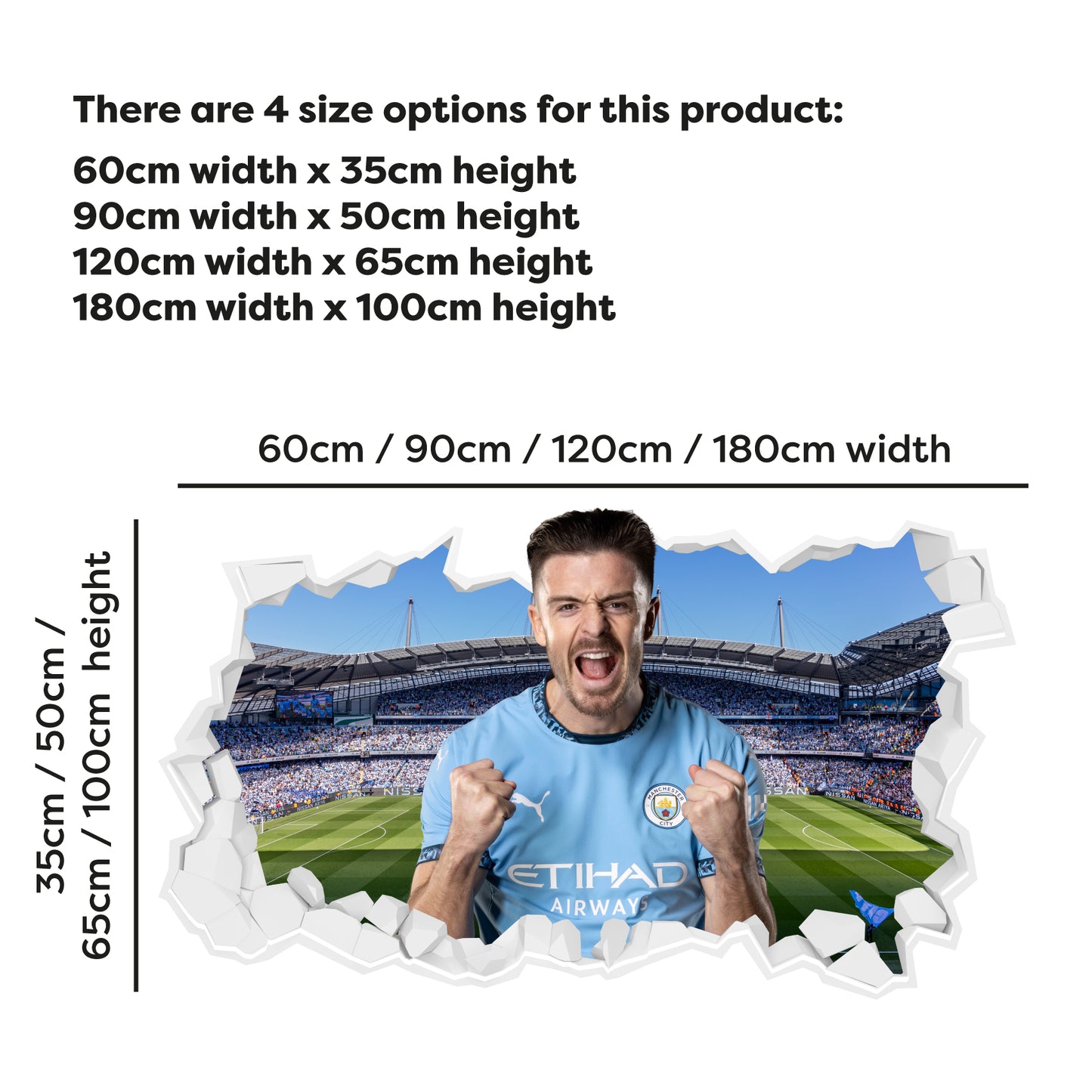 Manchester City FC - Jack Grealish 24/25 Broken Wall Sticker