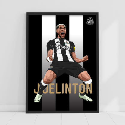 Newcastle United FC Print - Joelinton Illustration Poster Football Wall Art