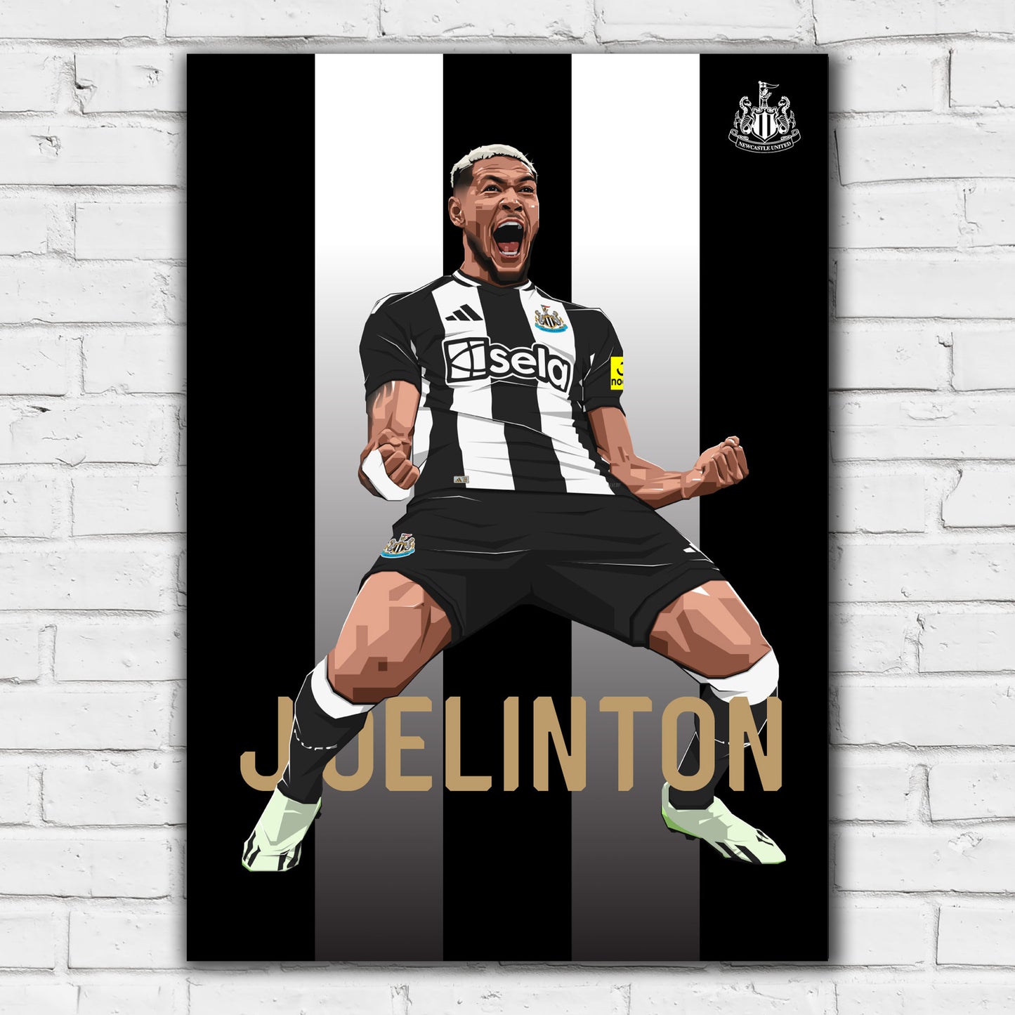 Newcastle United FC Print - Joelinton Illustration Poster Football Wall Art