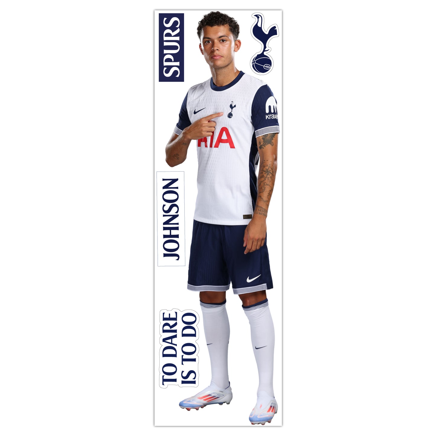 Tottenham Hotspur FC - Johnson 24-25 Player Cutout Wall Sticker + Spurs Decals