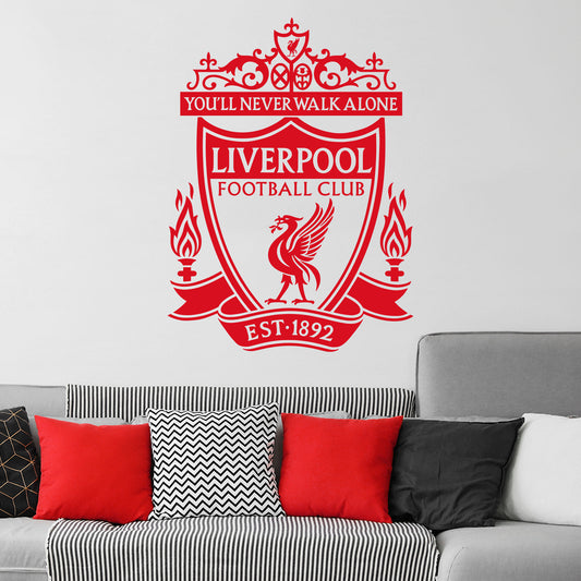 Liverpool Football Club - One Colour Crest Wall Decal + LFC Wall Sticker Set