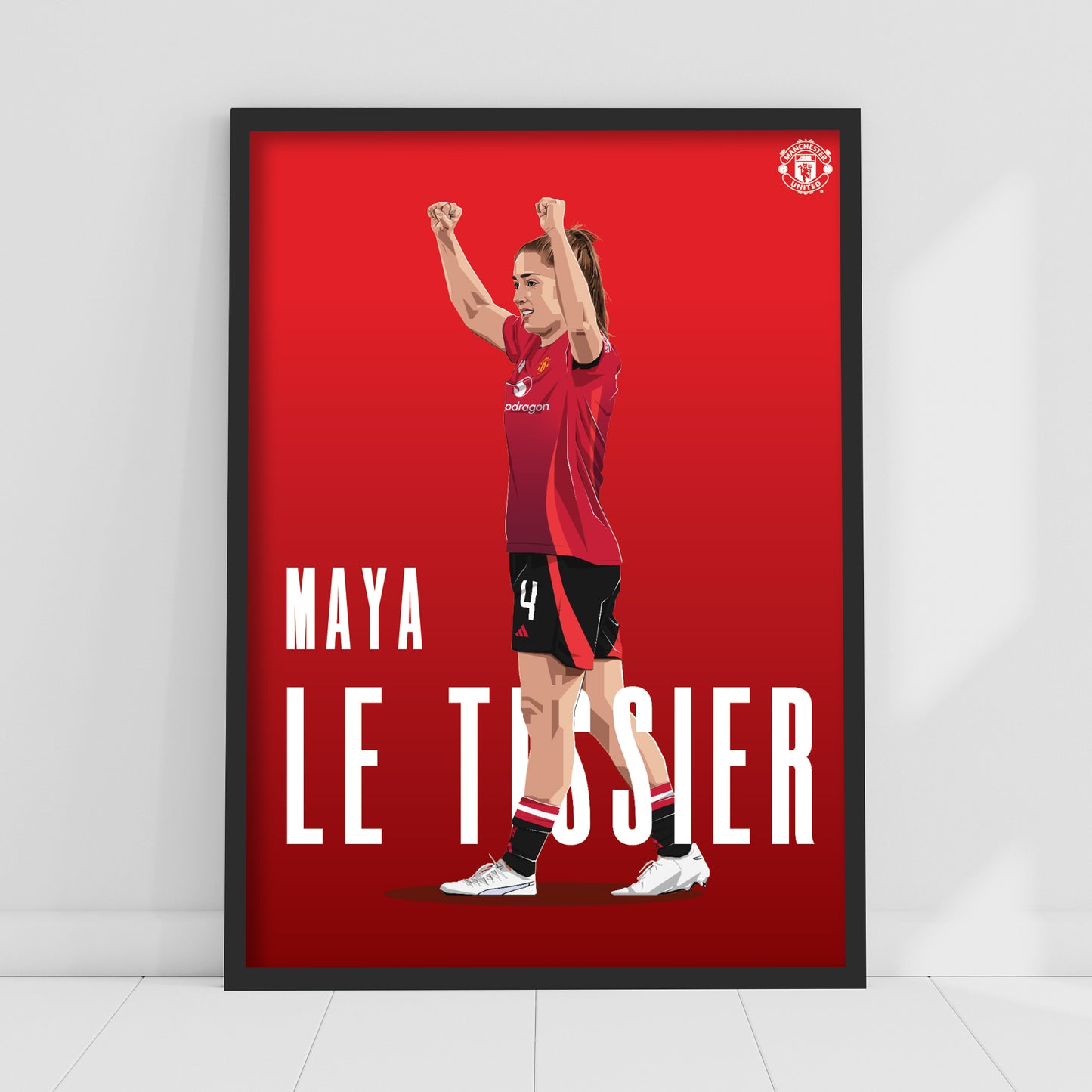 Manchester United FC Print - Maya Le Tissier 24/25 Illustration Player Poster Football Wall Art