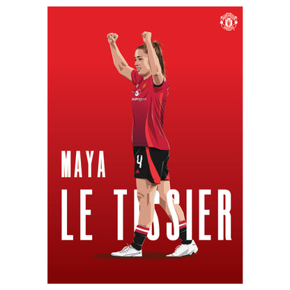 Manchester United FC Print - Maya Le Tissier 24/25 Illustration Player Poster Football Wall Art