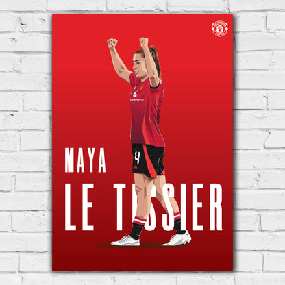 Manchester United FC Print - Maya Le Tissier 24/25 Illustration Player Poster Football Wall Art