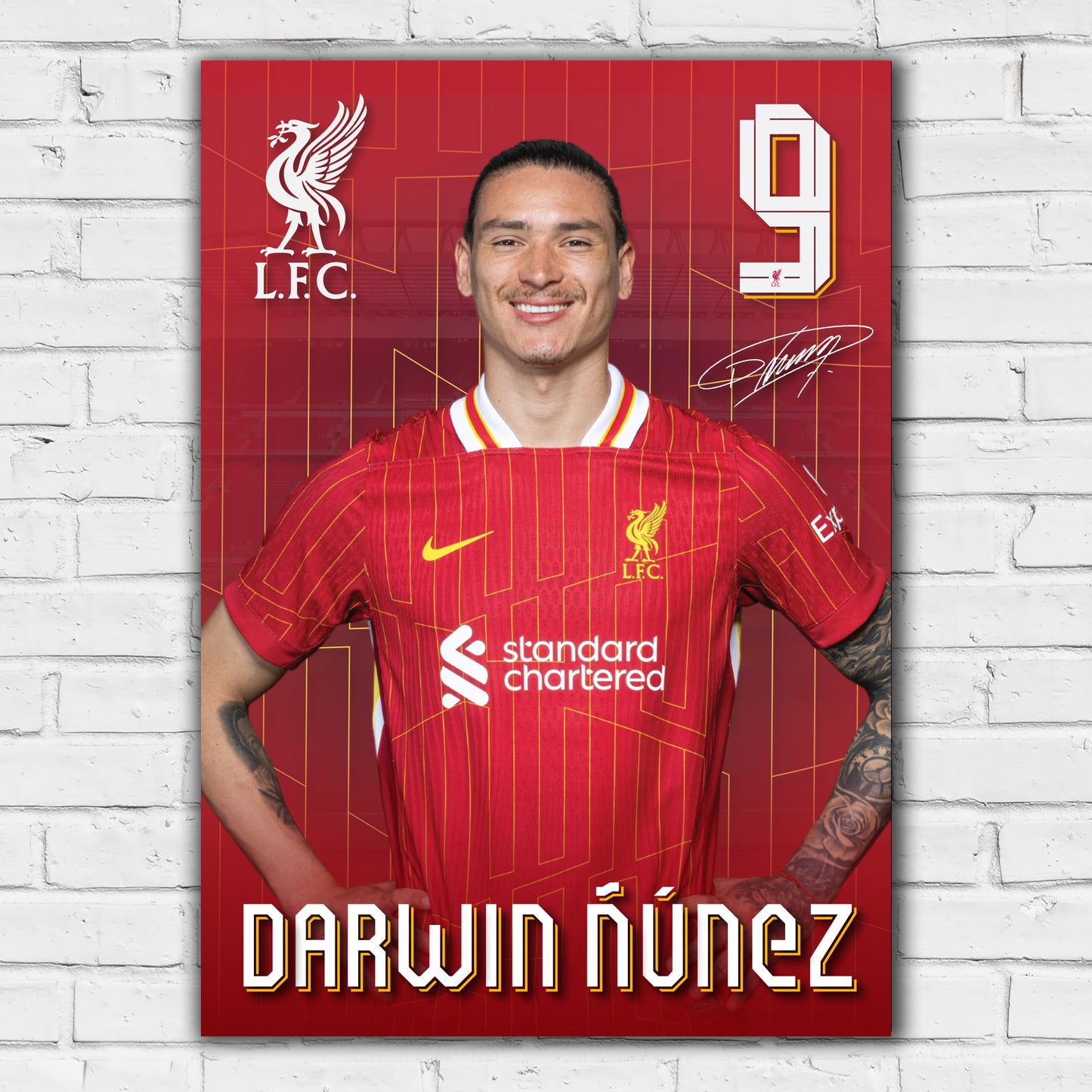 Liverpool FC Print - Darwin Nunez 24-25 Core Player Poster