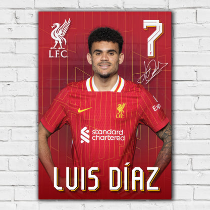 Liverpool FC Print - Luis Diaz 24-25 Core Player Poster