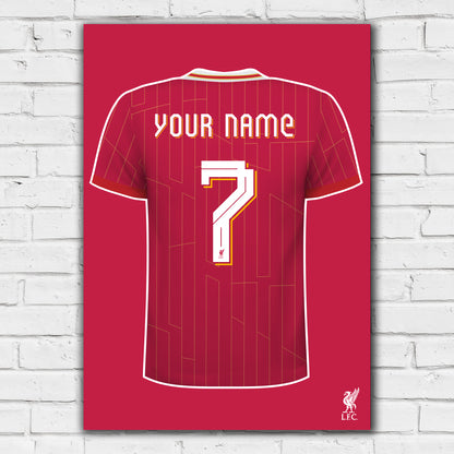 Liverpool FC Print - Personalised Shirt 24-25 Poster LFC Football Art