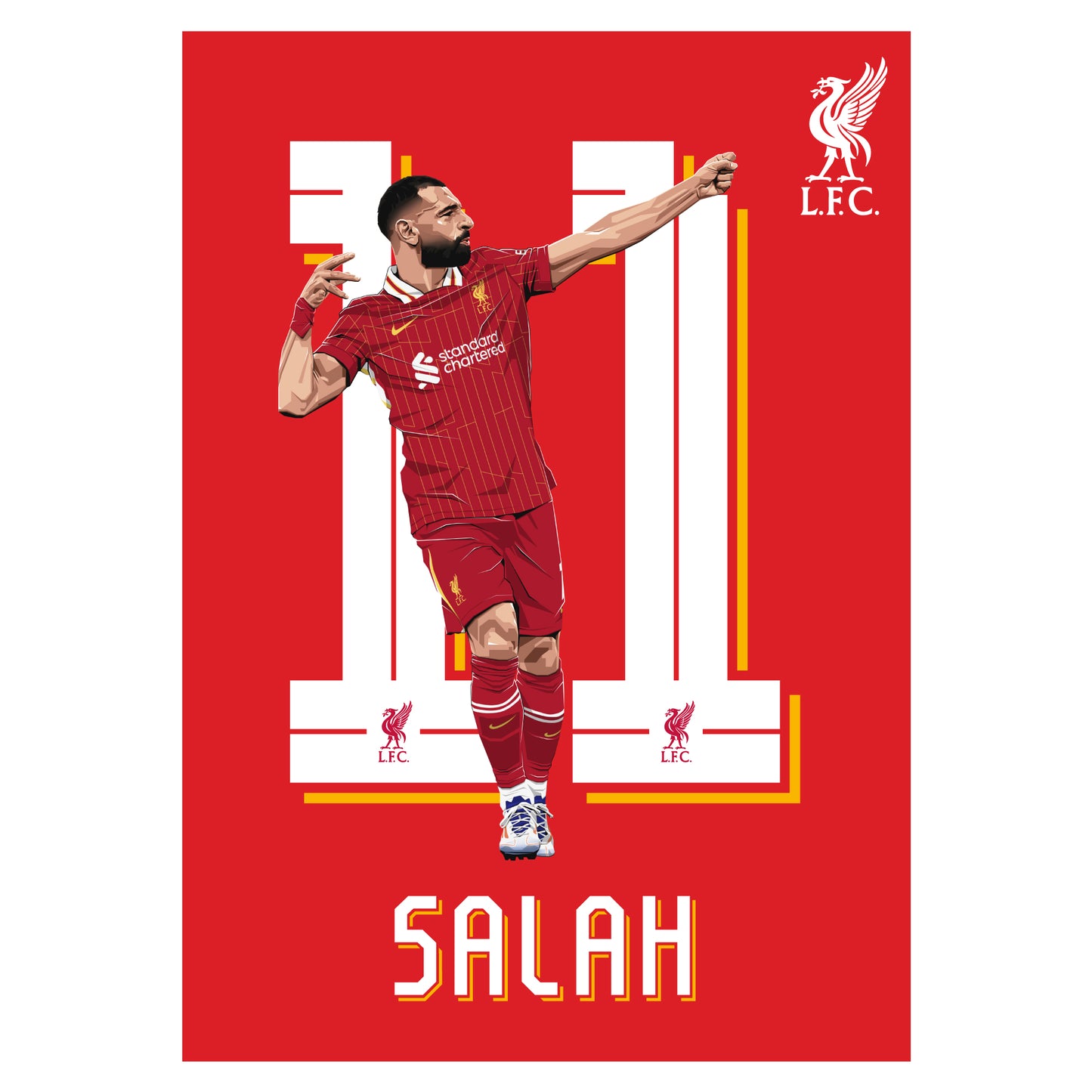 Liverpool FC Print - Salah Celebration Illustration Poster