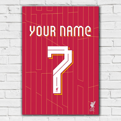 Liverpool FC Print - Pattern Personalised Shirt 24-25 Poster LFC Football Art