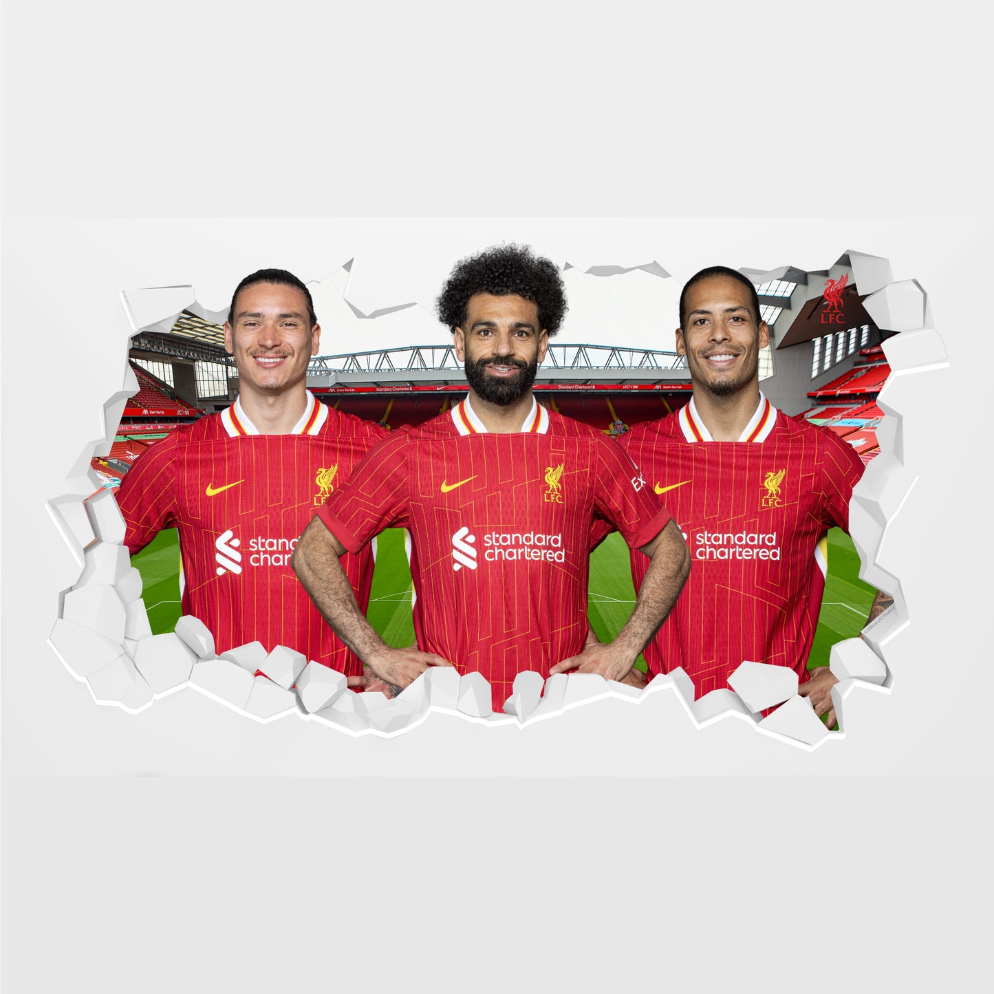 Liverpool FC Wall Sticker - Trio 24/25 Broken Wall Decal