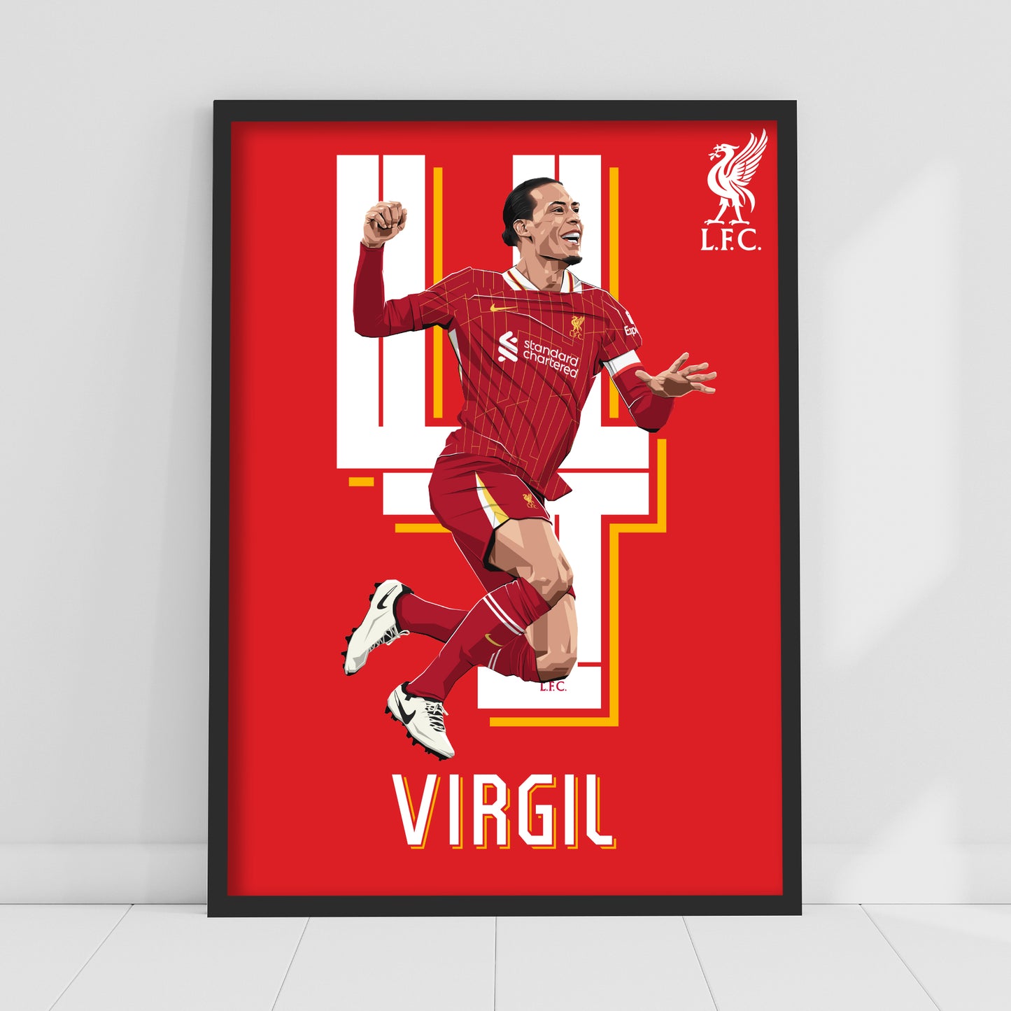 Liverpool FC Print - Virgil Celebration Illustration Poster