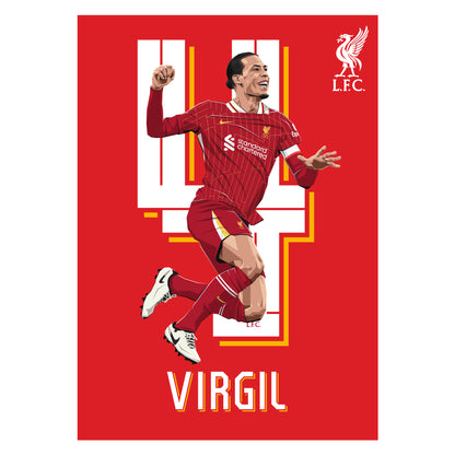 Liverpool FC Print - Virgil Celebration Illustration Poster