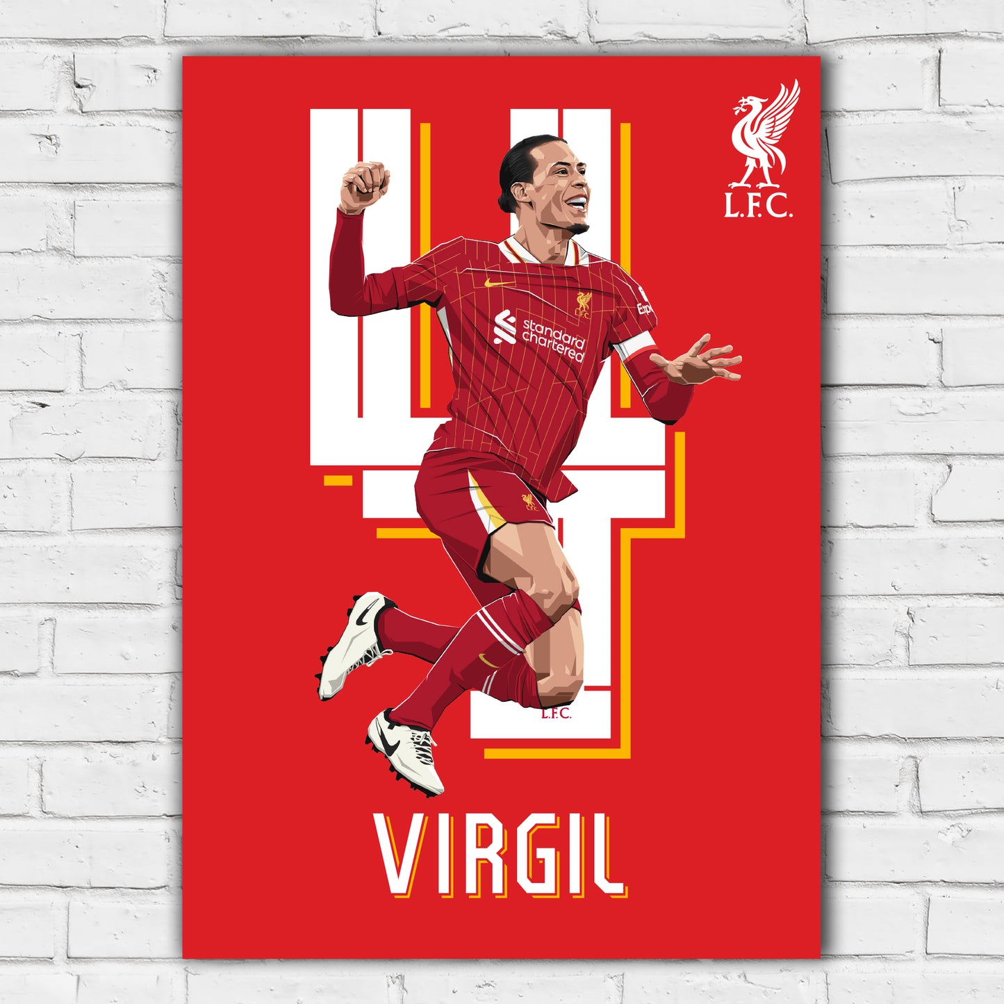 Liverpool FC Print - Virgil Celebration Illustration Poster