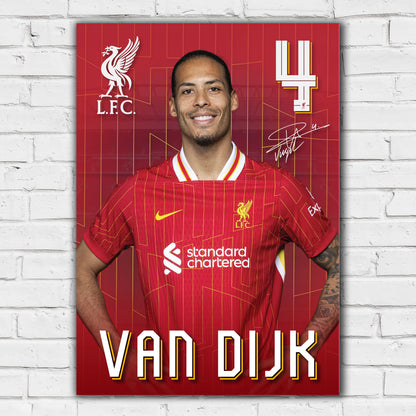 Liverpool FC Print - Van Dijk 24-25 Core Player Poster