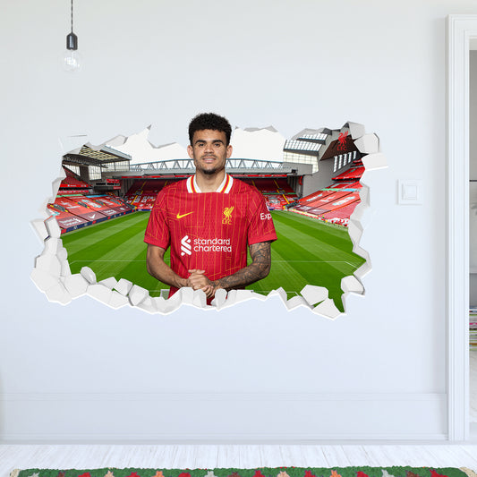 Liverpool FC Wall Sticker - Luis Diaz 24/25 Broken Wall Decal