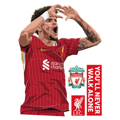 Liverpool FC Wall Sticker - Luis Diaz Illustration Wall Decal