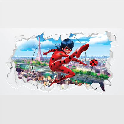 Miraculous - Ladybug Broken Wall Paris Wall Sticker