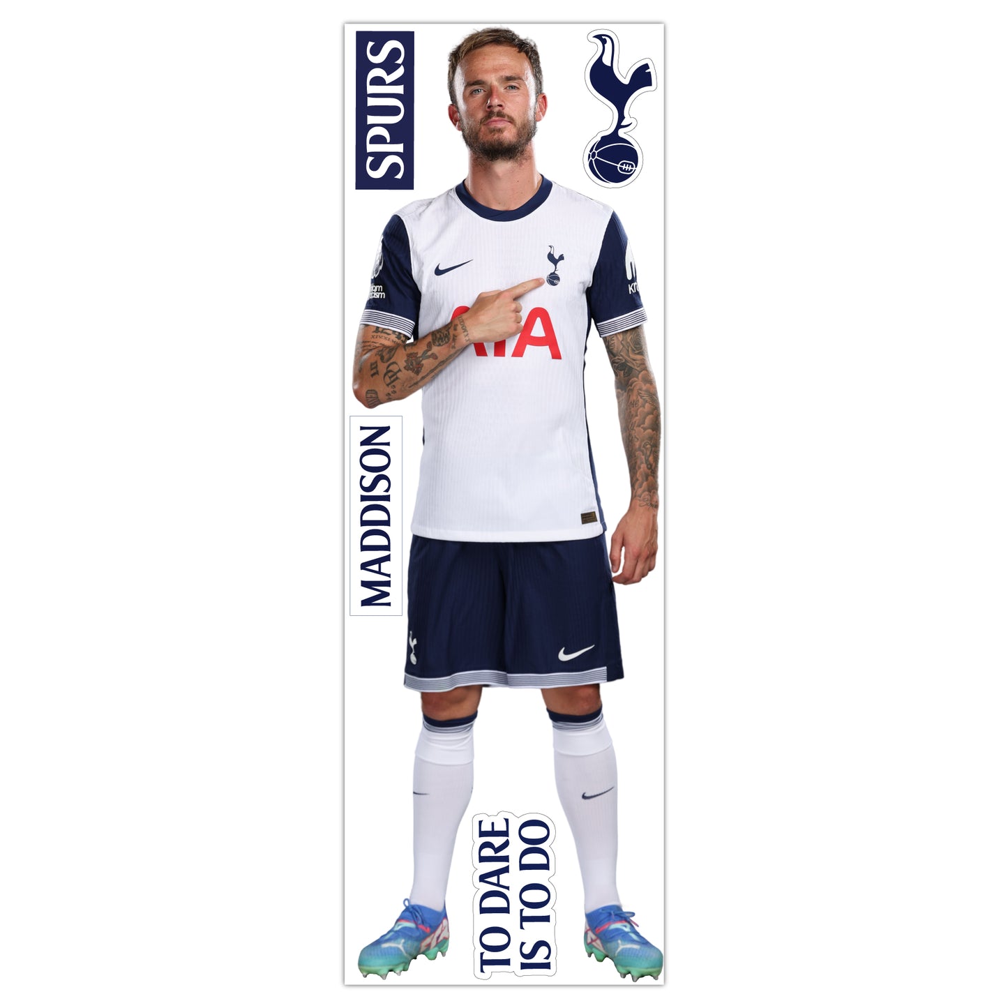 Tottenham Hotspur FC - Maddison 24-25 Player Cutout Wall Sticker + Spurs Decals