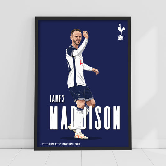 Tottenham Hotspur Print - Maddison Illustration 24-25 Poster Wall Art