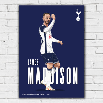 Tottenham Hotspur Print - Maddison Illustration 24-25 Poster Wall Art