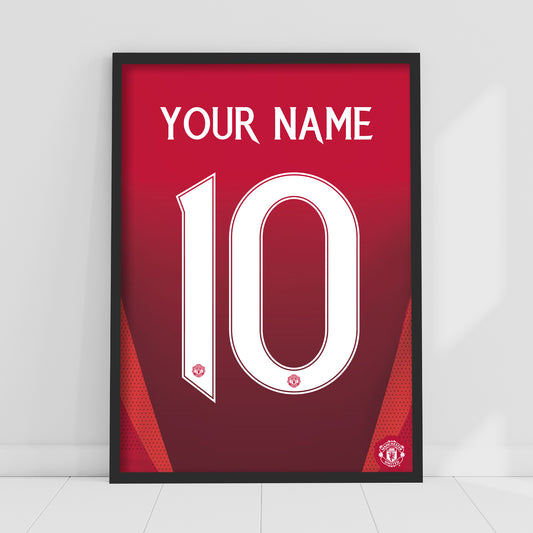 Manchester United FC Print - 24/25 Personalised Shirt Pattern Design