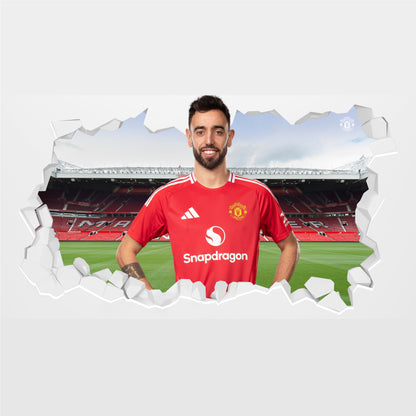 Manchester United FC Wall Sticker - Bruno Fernandes 24/25 Broken Wall Decal