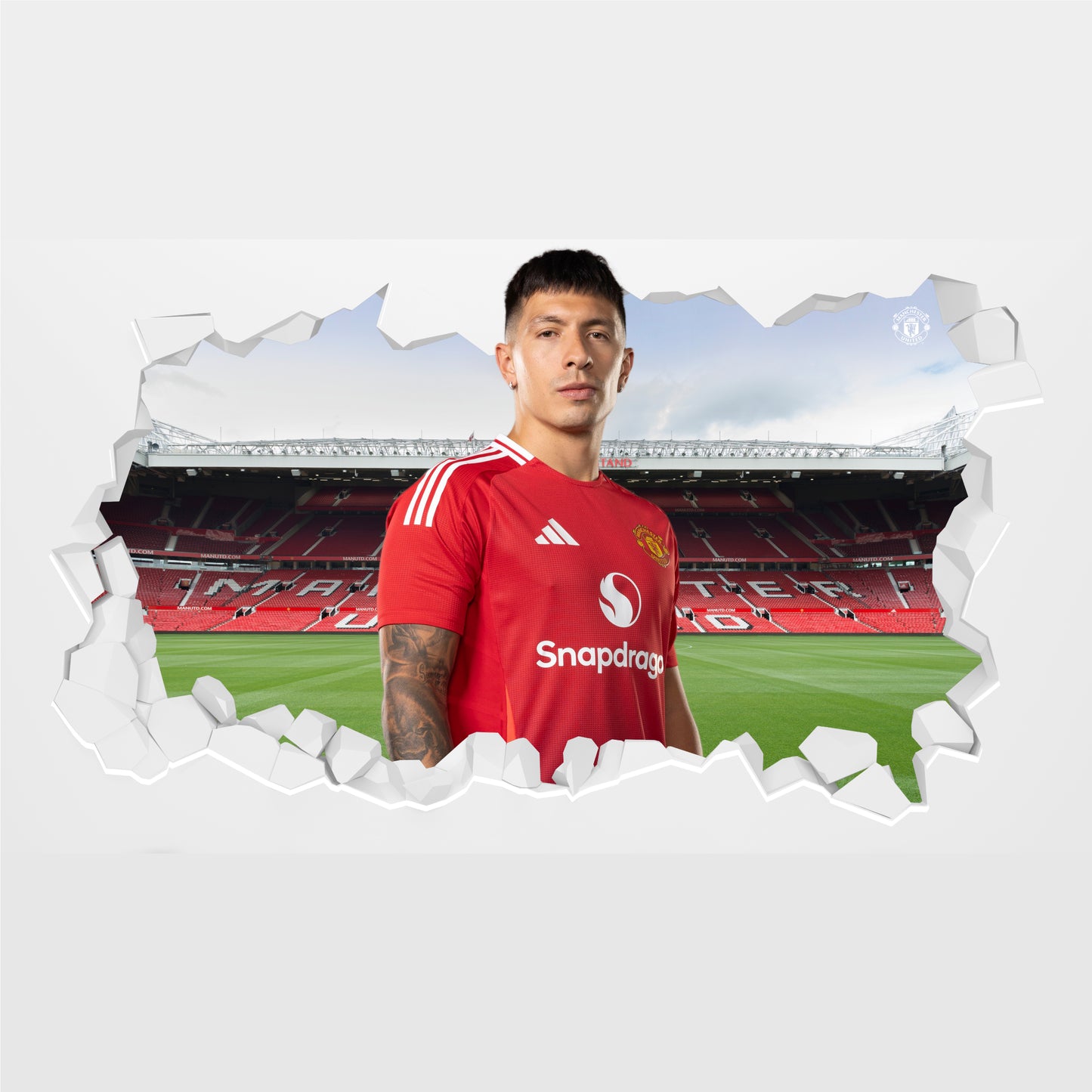 Manchester United FC Wall Sticker - Lisandro Martínez 24/25 Broken Wall + MUFC Decal Set