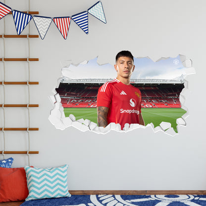 Manchester United FC Wall Sticker - Lisandro Martínez 24/25 Broken Wall + MUFC Decal Set