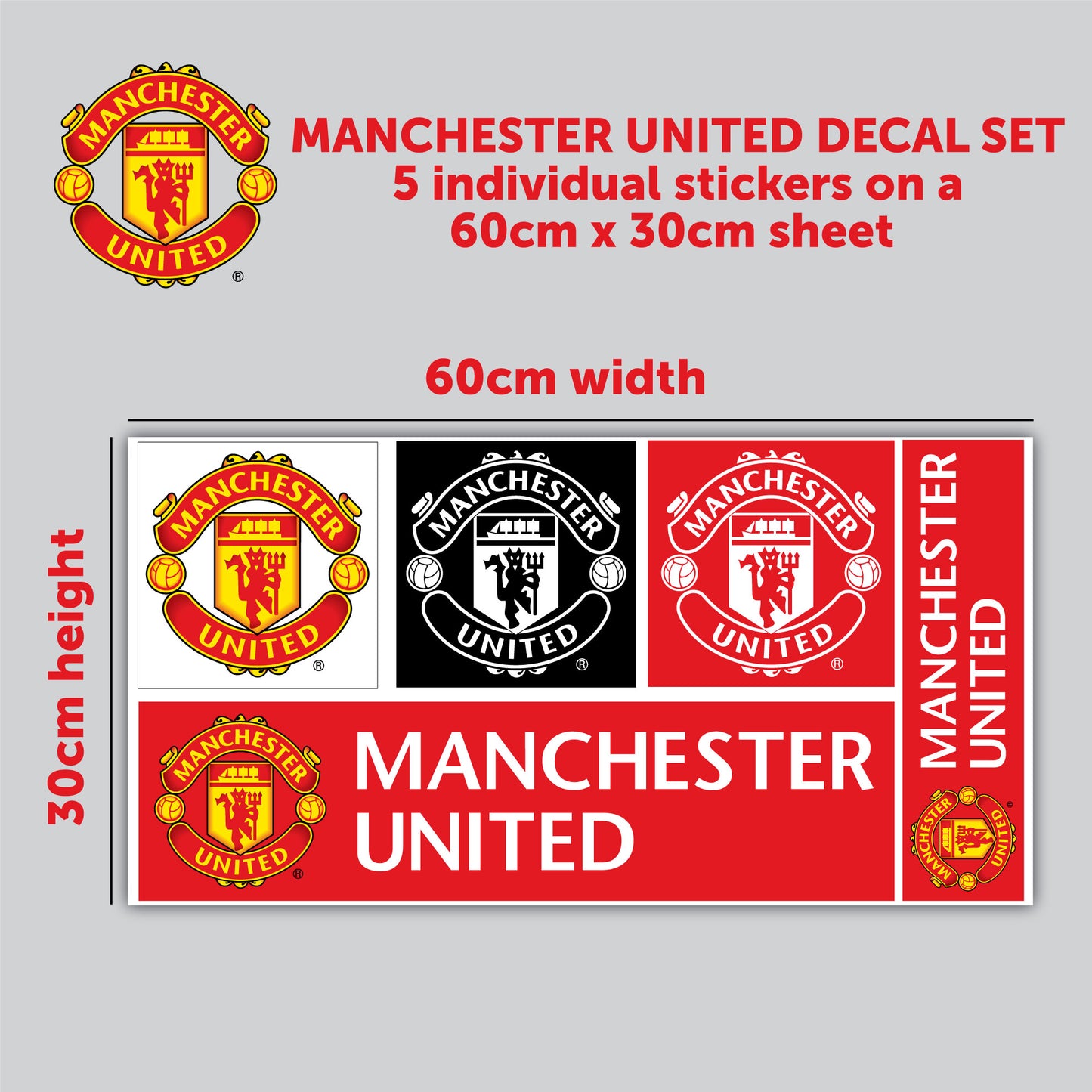 Manchester United Football Club - Decal Sticker Set