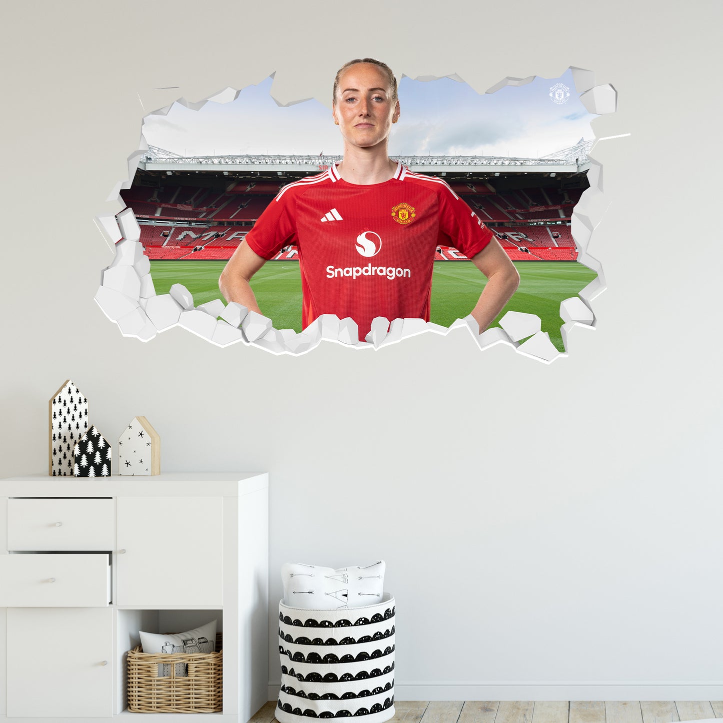 Manchester United FC Wall Sticker - Turner 24/25 Broken Wall Decal + MUFC Decal Set