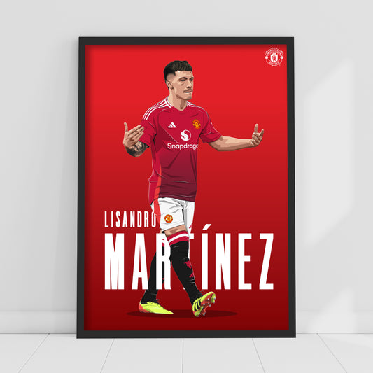 Manchester United FC Print - Martinez 24/25 Illustration Player Poster Football Wall Art