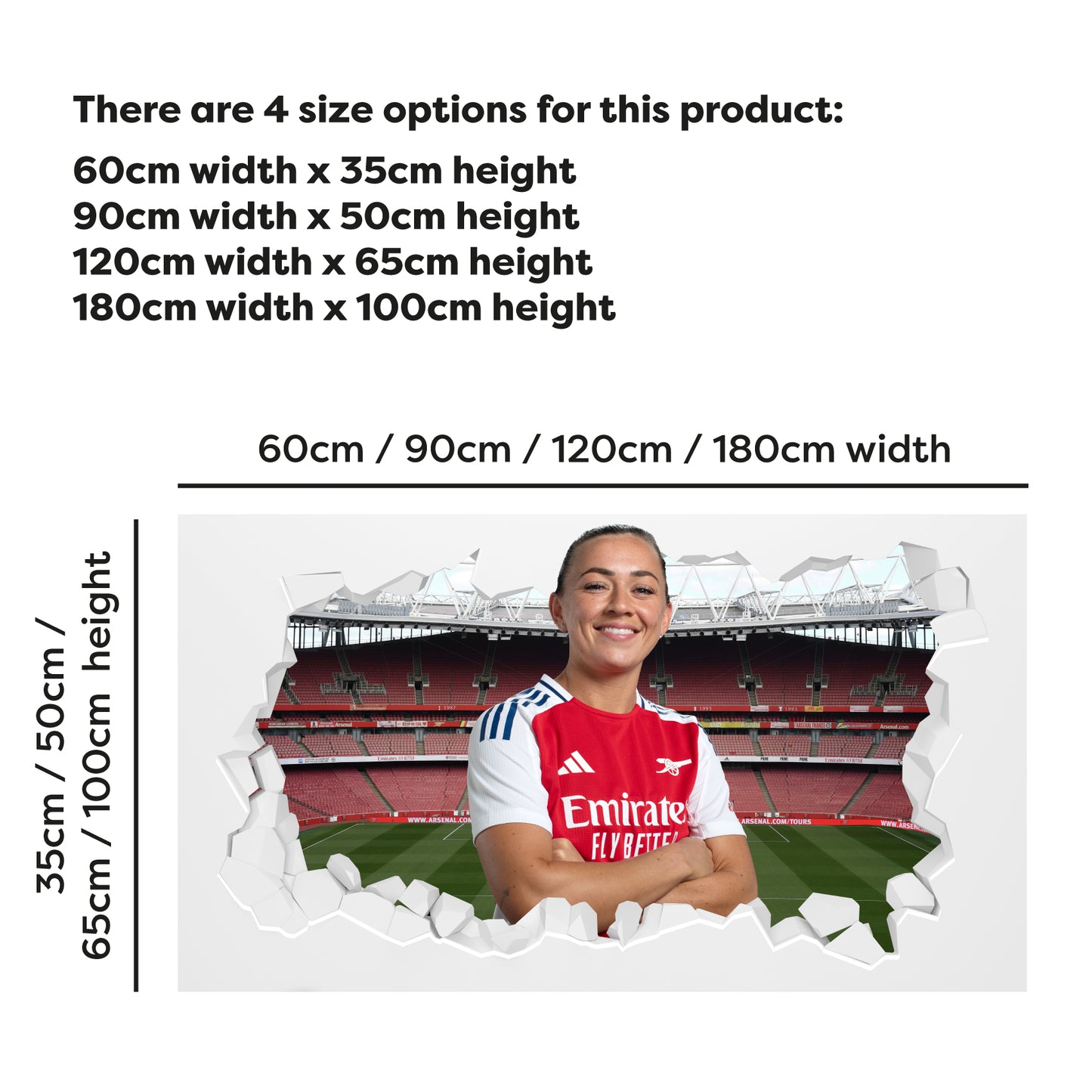 Arsenal FC - Katie McCabe 24/25 Broken Wall Sticker + AFC Decal Set