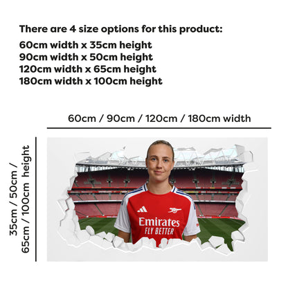 Arsenal FC - Beth Mead 24/25 Broken Wall Sticker + AFC Decal Set