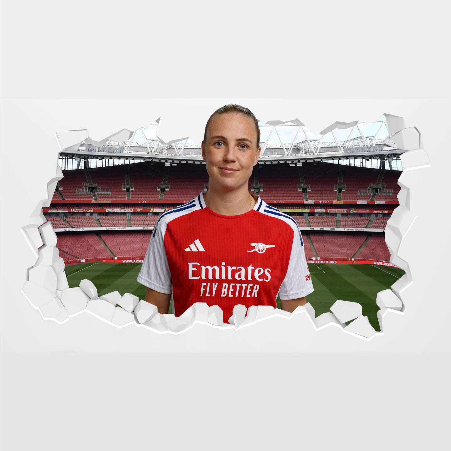 Arsenal FC - Beth Mead 24/25 Broken Wall Sticker + AFC Decal Set