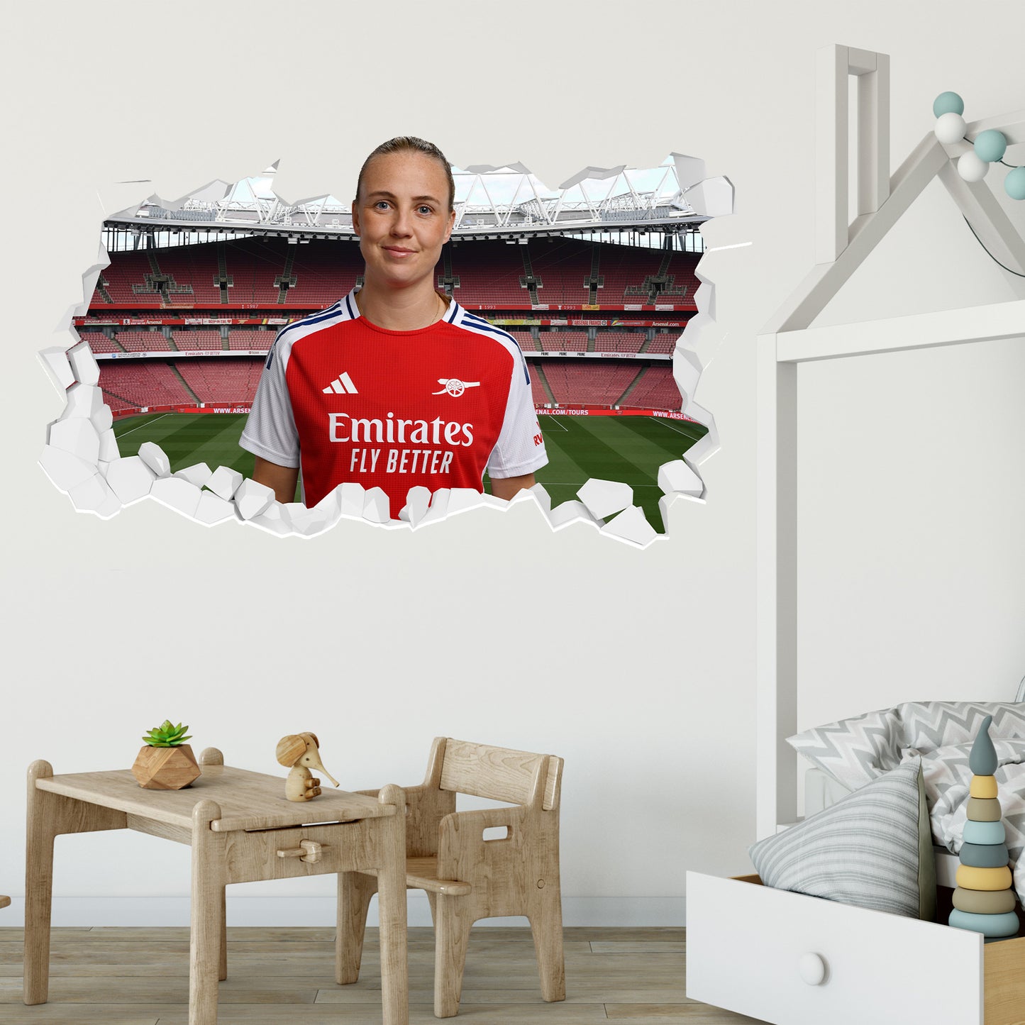 Arsenal FC - Beth Mead 24/25 Broken Wall Sticker + AFC Decal Set