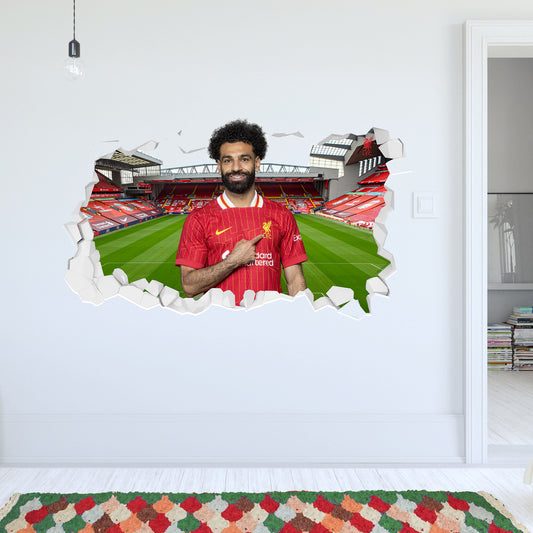 Liverpool FC Wall Sticker - Mo Salah 24/25 Broken Wall