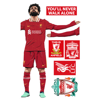 Liverpool FC Wall Sticker - Mohamed Salah Illustration Wall Decal