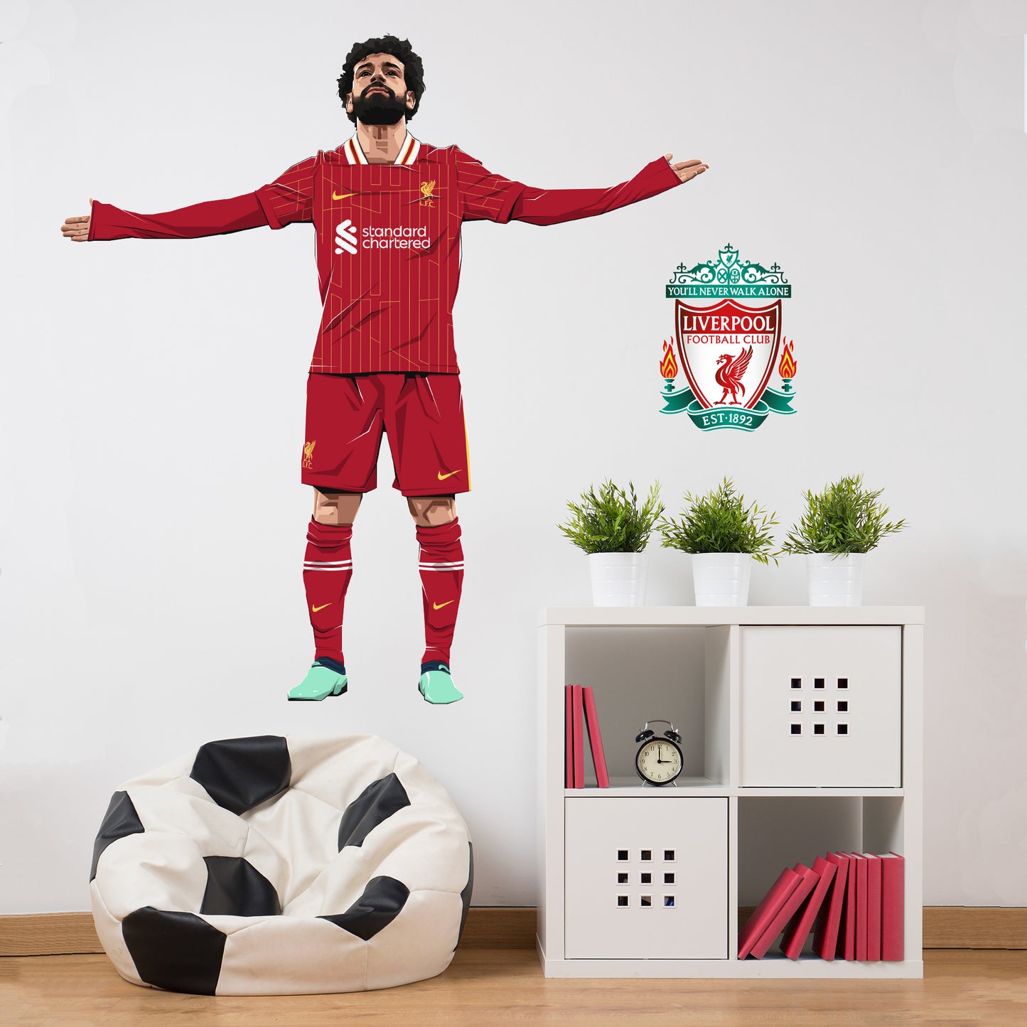 Liverpool FC Wall Sticker - Mohamed Salah Illustration Wall Decal