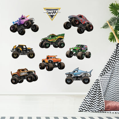 Monster Jam Wall Sticker - 8 Monster Truck Set Decal Wall Art