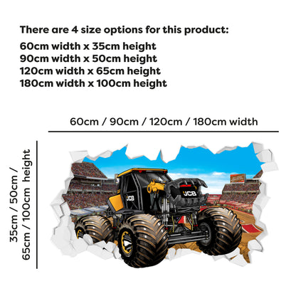 Monster Jam Wall Sticker - DIGatron Driving Through Broken Wall Decal Art