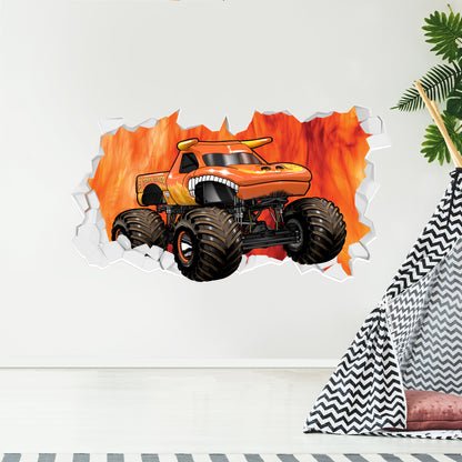 Monster Jam Wall Sticker - El Toro Loco Driving Through Broken Wall Decal Art