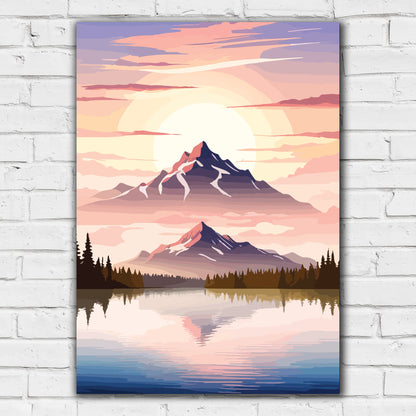 Mountain Wall Print - Lake View Poster Wall Art