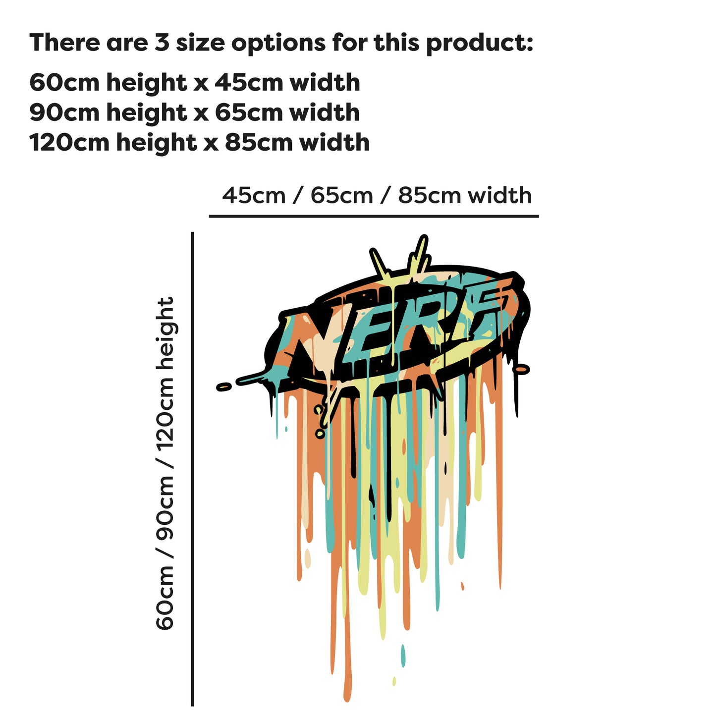 Nerf Wall Sticker - Dripping Logo Decal Wall Art