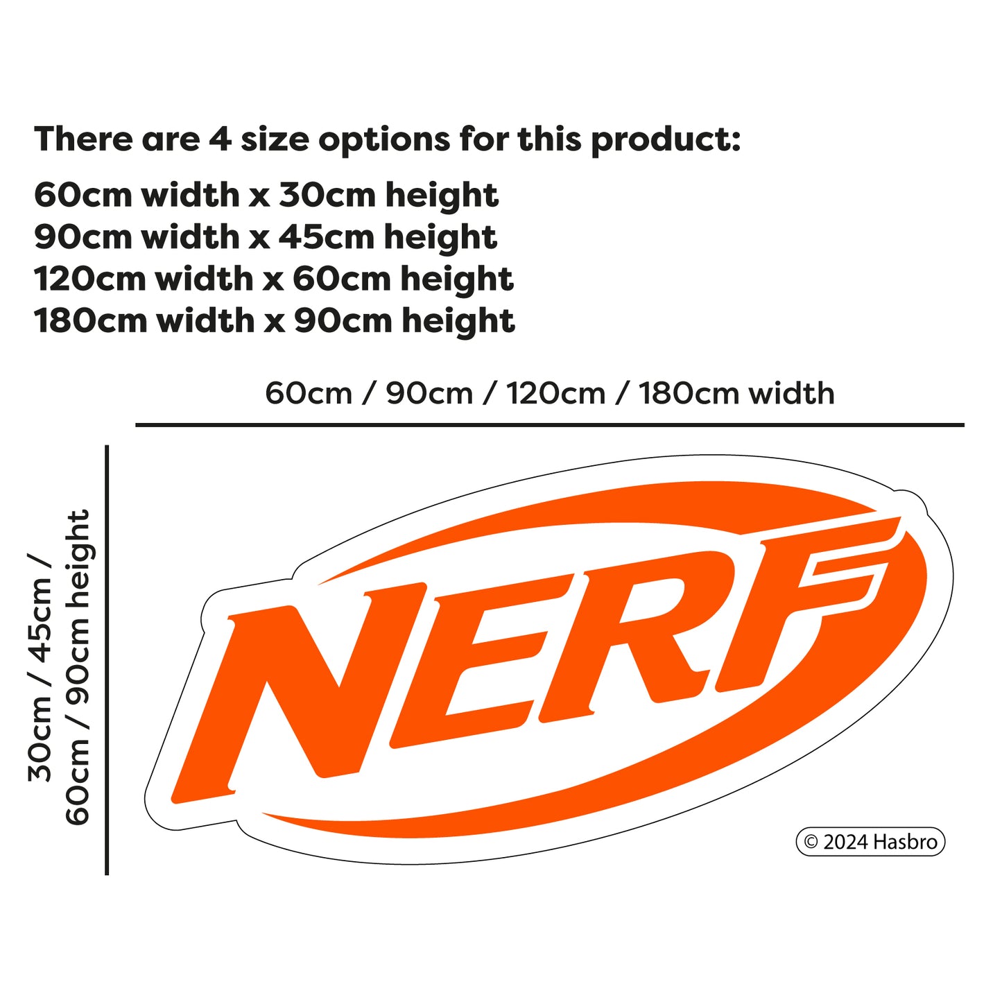 Nerf Wall Sticker - Orange Logo Decal Wall Art