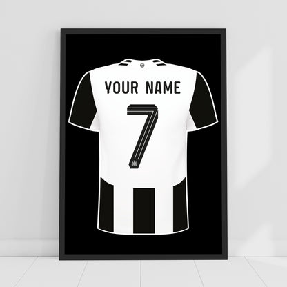 Newcastle United FC Print - 24-25 Personalised Shirt Design Poster Football Wall Art