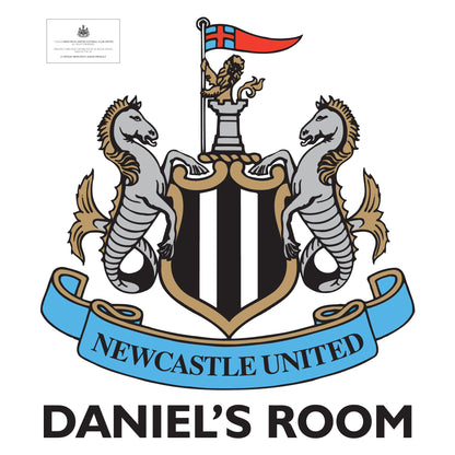 Newcastle United Football Club - Crest and Personalised Name Wall Sticker