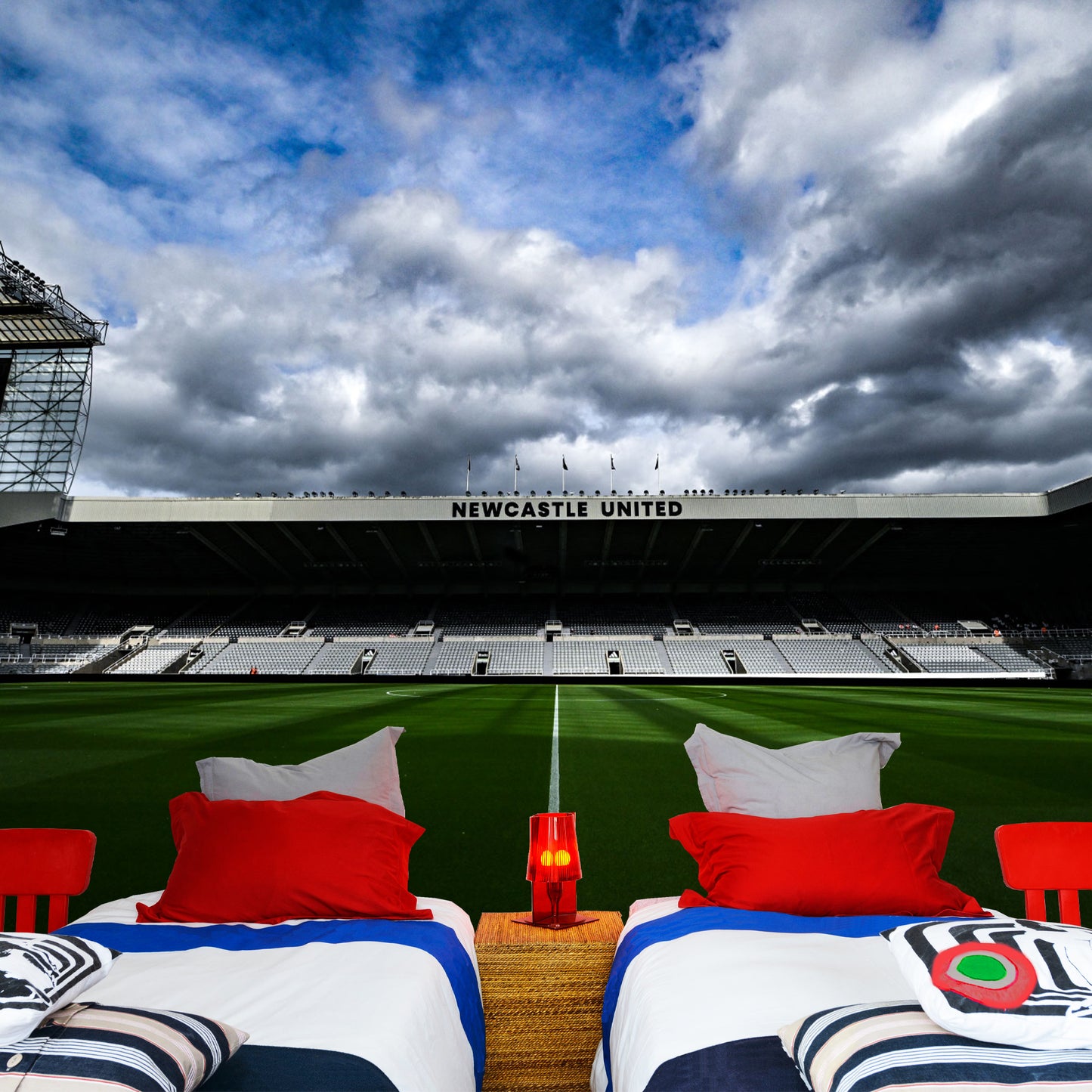 Newcastle United Football Club - Stadium Day Time Cloudy Sky Full Wall Mural