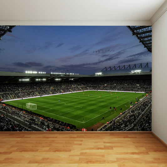 Newcastle United Football Club - Stadium Night Time From Corner Full Wall Mural