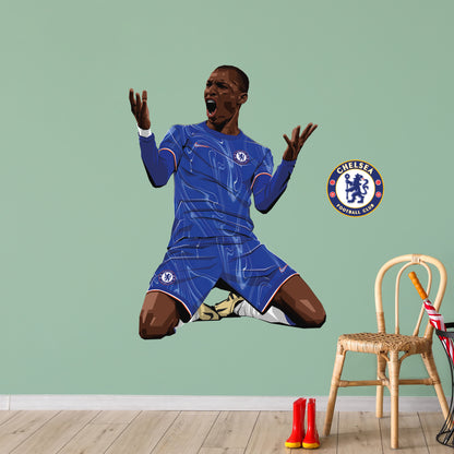 Chelsea Football Club - Nicolas Jackson 24-25 Illustration Wall Sticker