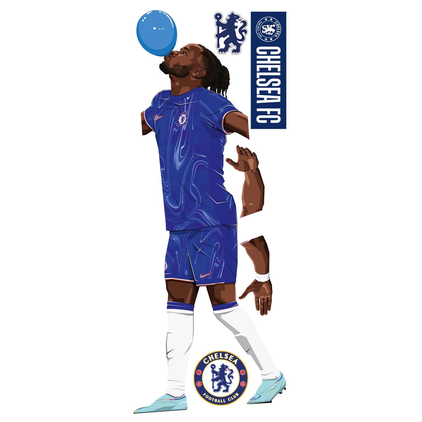 Chelsea Football Club - Nkunku 24-25 Illustration Wall Sticker